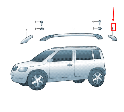 NEW SKODA YETI 5L REAR LEFT ROOF RAIL CAP 5L0860149GT5 ORIGINAL