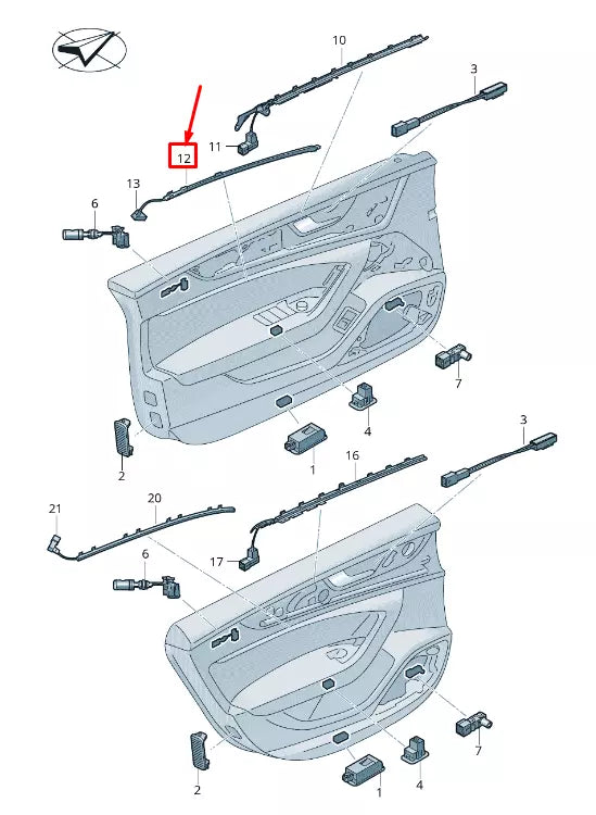 NEW AUDI A6 4A C8 FRONT RIGHT DOOR LIGHT FIBRE 4K0947206