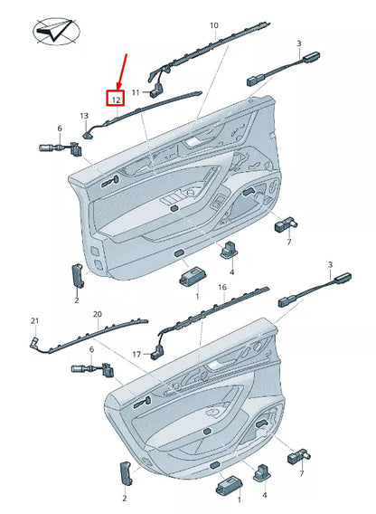 NEW AUDI A6 4A C8 FRONT RIGHT DOOR LIGHT FIBRE 4K0947206