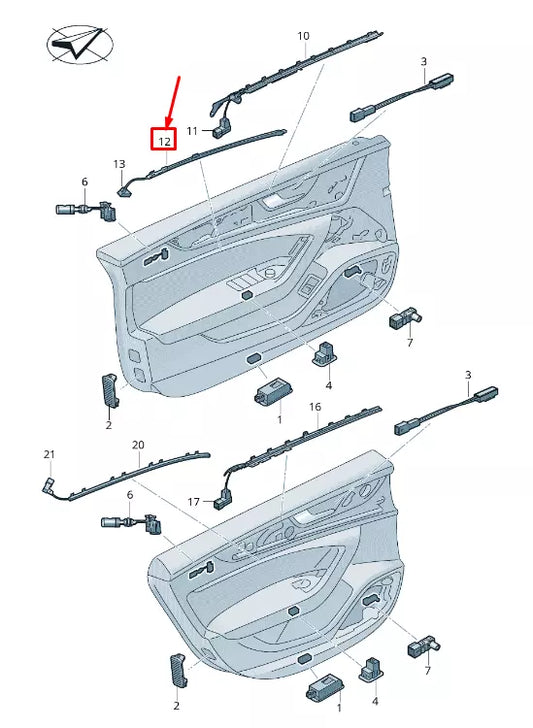 NEW AUDI A6 4A C8 FRONT RIGHT DOOR LIGHT FIBRE 4K0947206