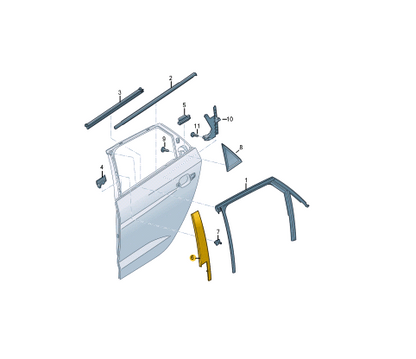 new audi a1 sportback gb rear right b-pillar exterior trim 82g8399025fq original