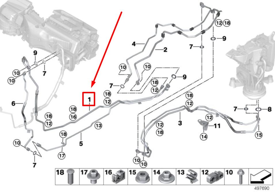 new bmw x7 g07 front suction line 64536813589 6813589 original