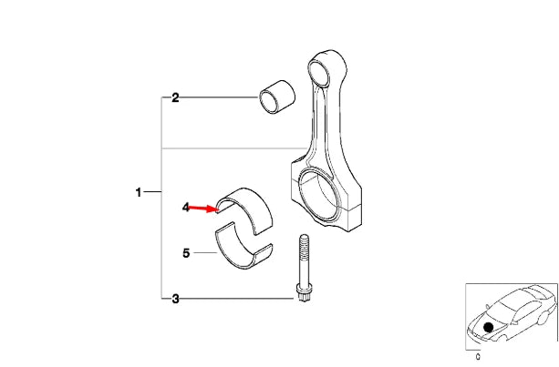 NEW BMW 1 E88 ENGINE CONNECTING ROD BEARING 7628034 125I 3L 160KW PETROL
