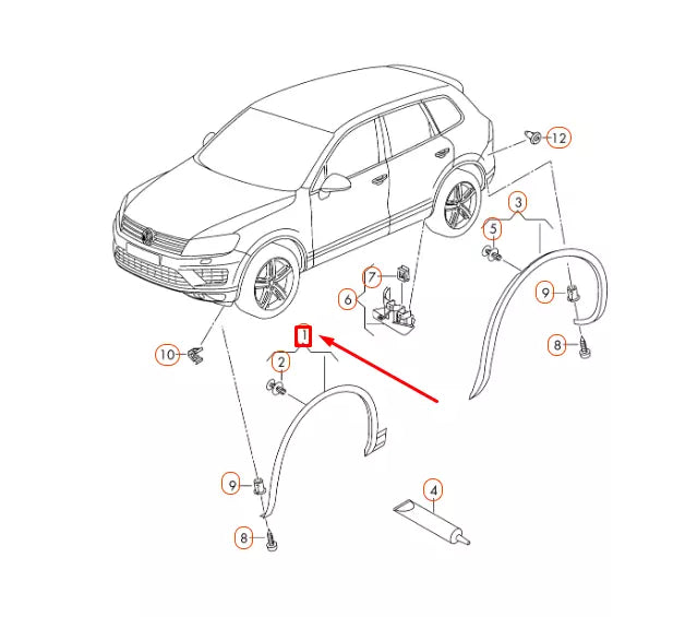 NEW VW TOUAREG 7P FRONT LEFT FENDER WHEEL COVER 7P6853717FGRU ORIGINAL
