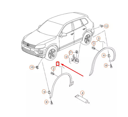 NEW VW TOUAREG 7P FRONT LEFT FENDER WHEEL COVER 7P6853717FGRU ORIGINAL