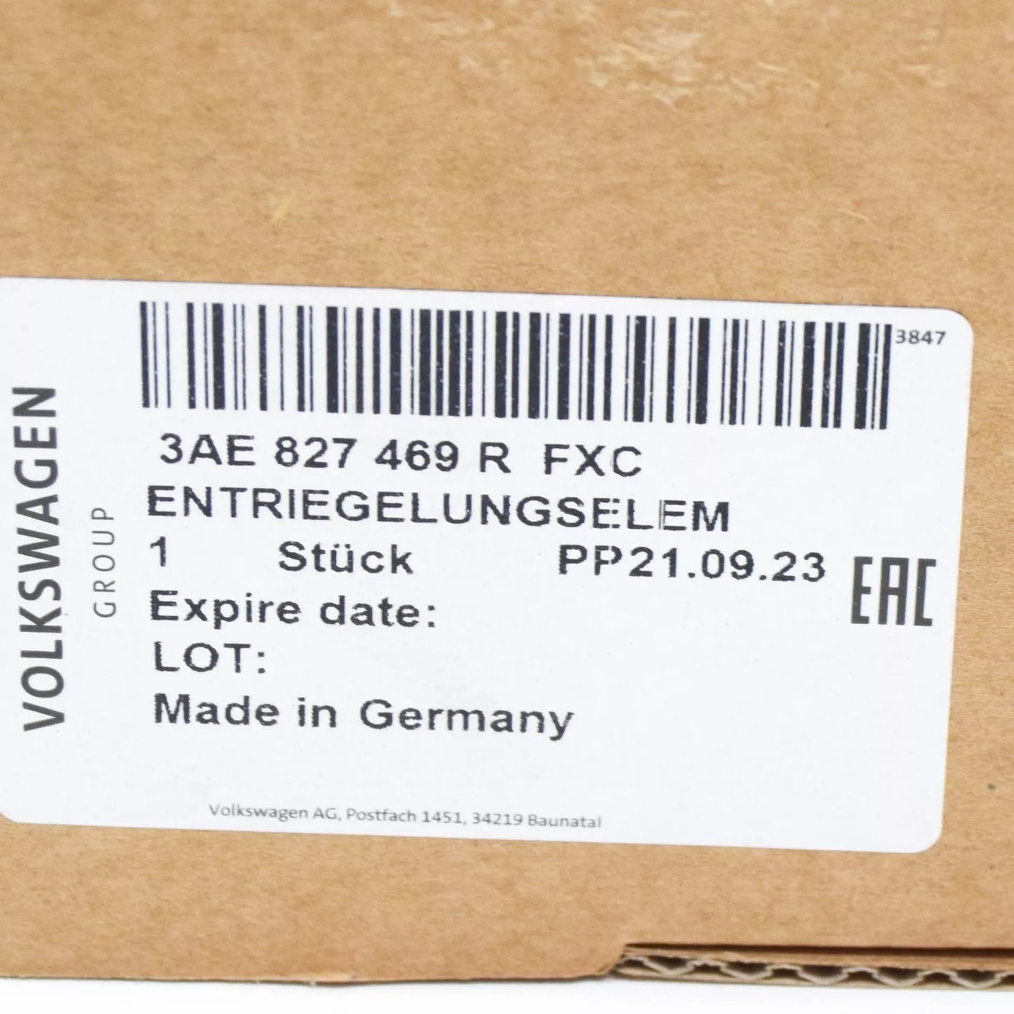 NEW VW CC REAR LID OPERATING MECHANISM WITH MICRO SWITCH 3AE827469RFXC ORIGINAL