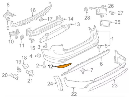NEW VOLKSWAGEN GOLF MK7 REAR BUMPER LEFT SIDE REFLECTOR 5G9945105B