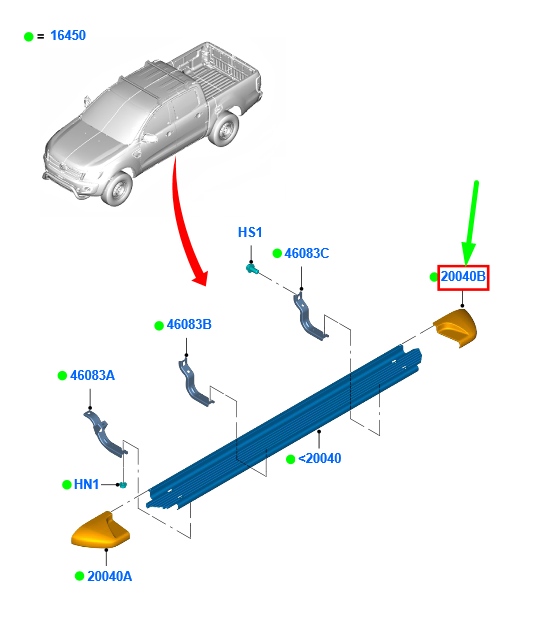 new ford ranger t6 mk1 right rear body side step 1856402 6b31-20041-aa original