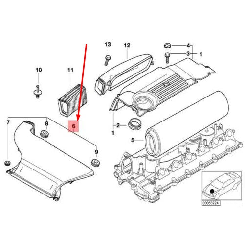 NEW BMW 3 E46 AIR DUCT SUCTION HOOD 13712249880 2249880 ORIGINAL