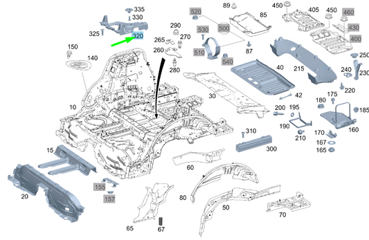new mercedes-benz glc x253 spare wheel bracket a2538980000 original