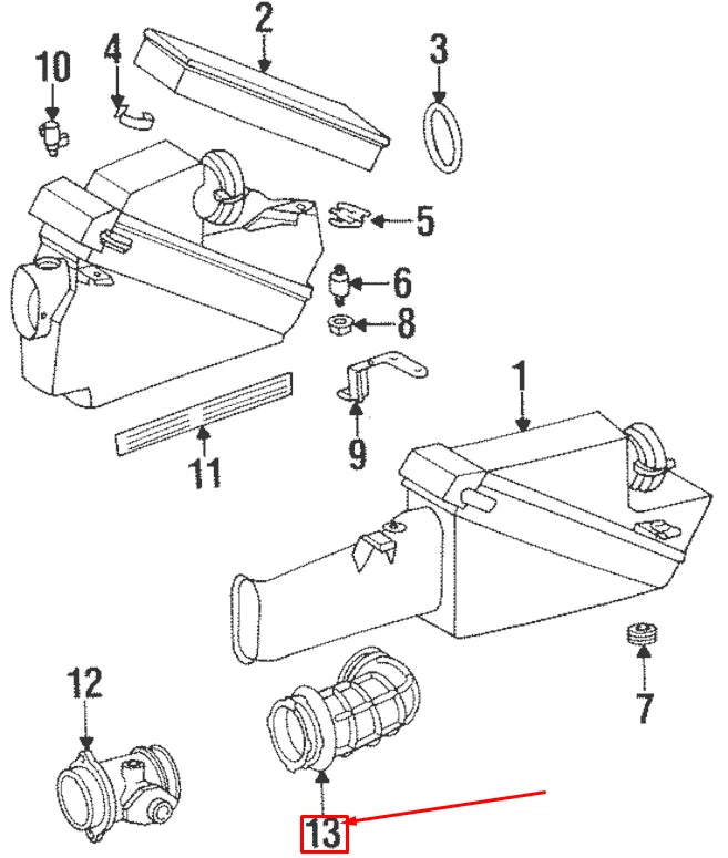 NEW MERCEDES-BENZ SL R129 RIGHT INTAKE PIPE A1201411490 ORIGINAL