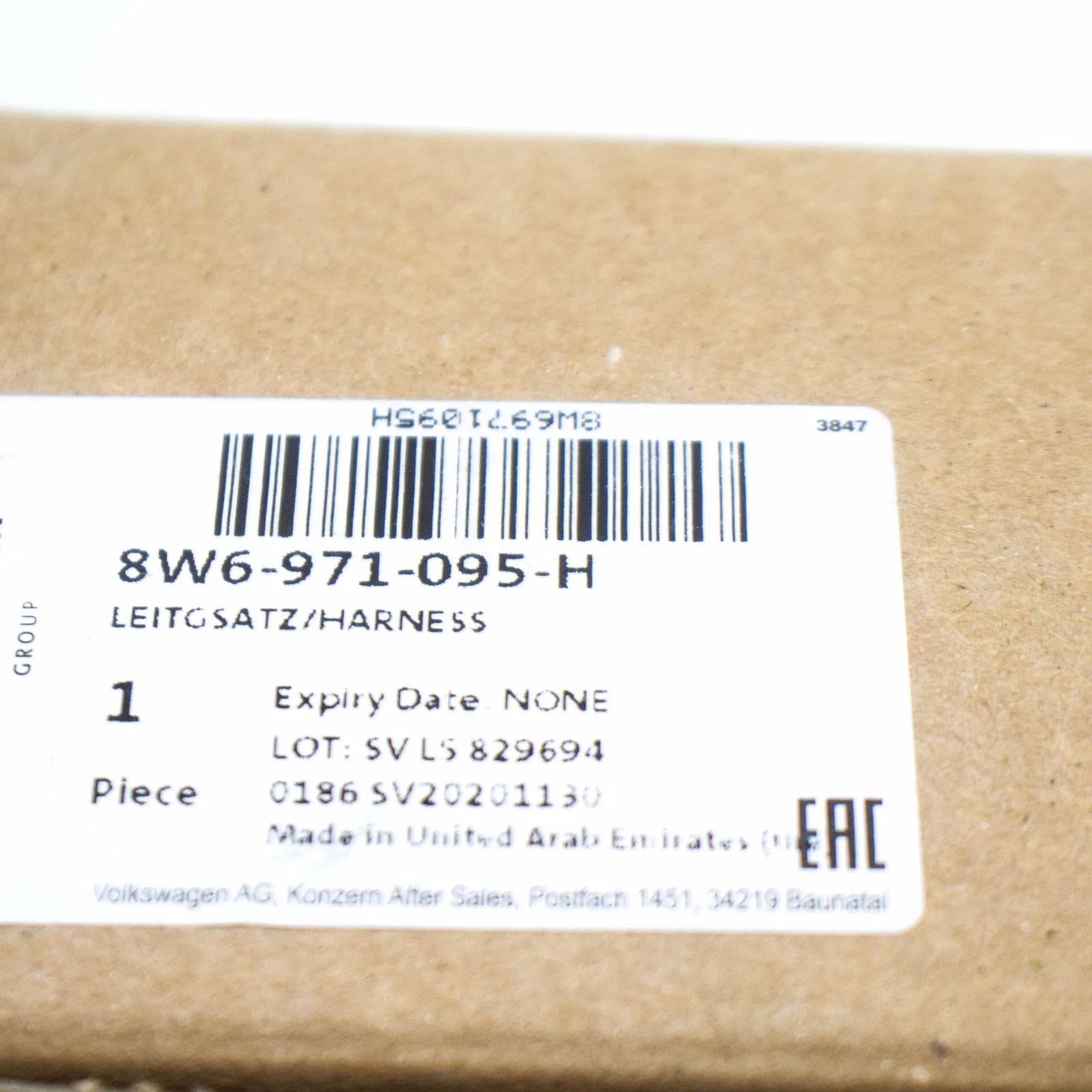 NEW AUDI A5 CABRIO 8W6 FRONT BUMPER PDC WIRING HARNESS 8W6971095H MEW