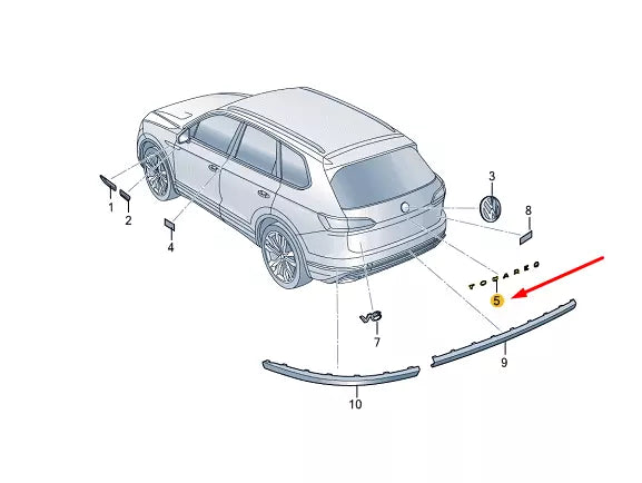 NEW VW TOUAREG CR REAR INSCRIPTION EMBLEM BADGE 760853687A2ZZ