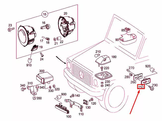 NEW MERCEDES BENZ G W463 SIDE MARKER LIGHT A0009064904 ORIGINAL