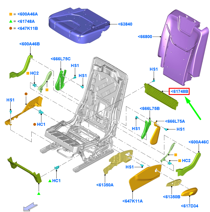 new ford galaxy mk3 rear seat track cover 2023917 original