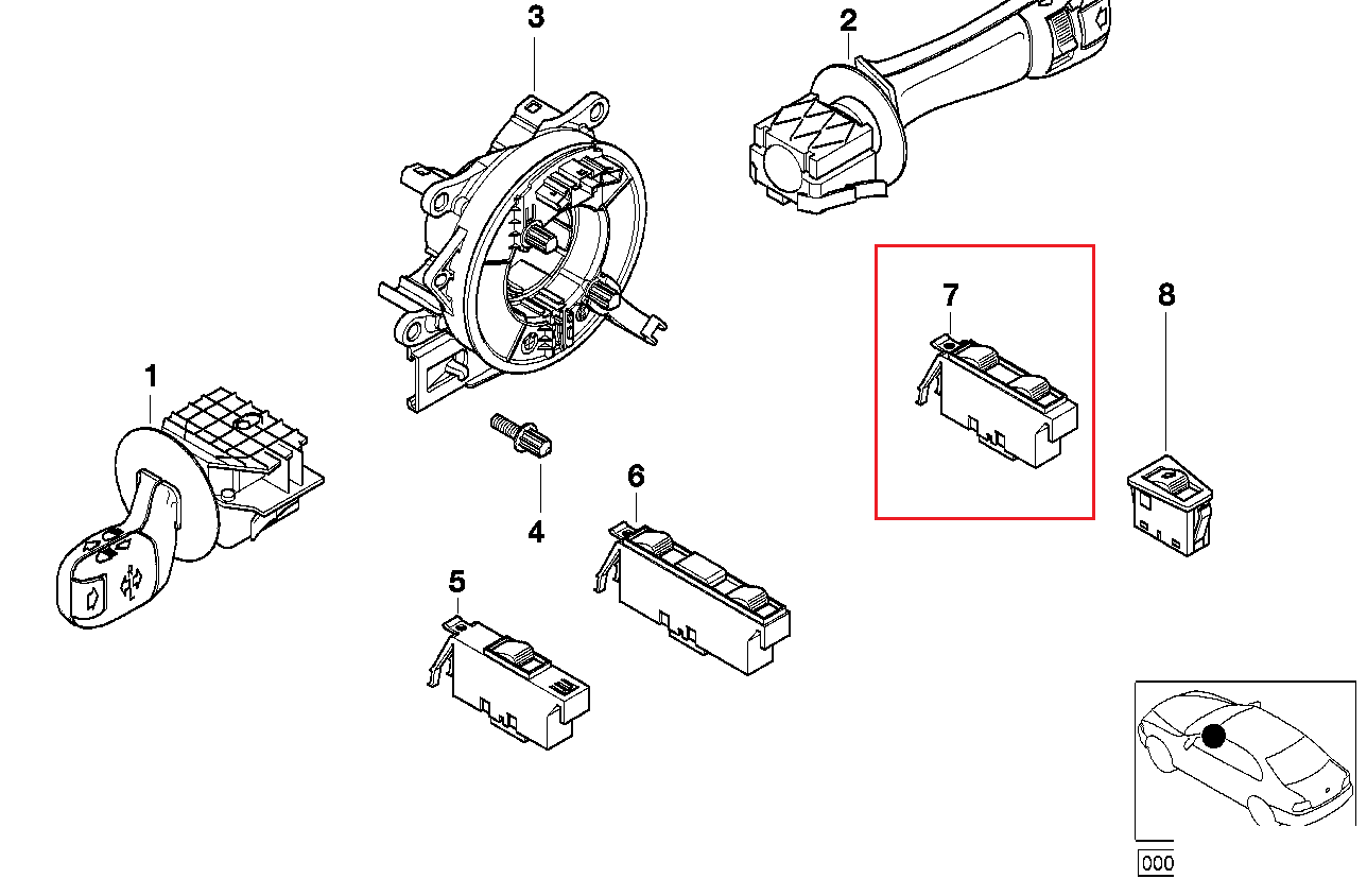 new bmw 3 e46 front left window switch 61316902179 original