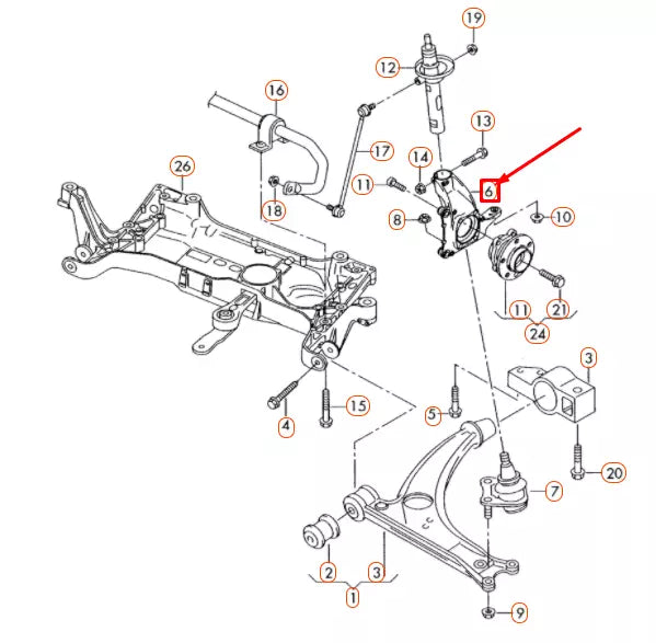 NEW AUDI TT 8J FRONT LEFT WHEEL BEARING HOUSING 8J0407253D ORIGINAL
