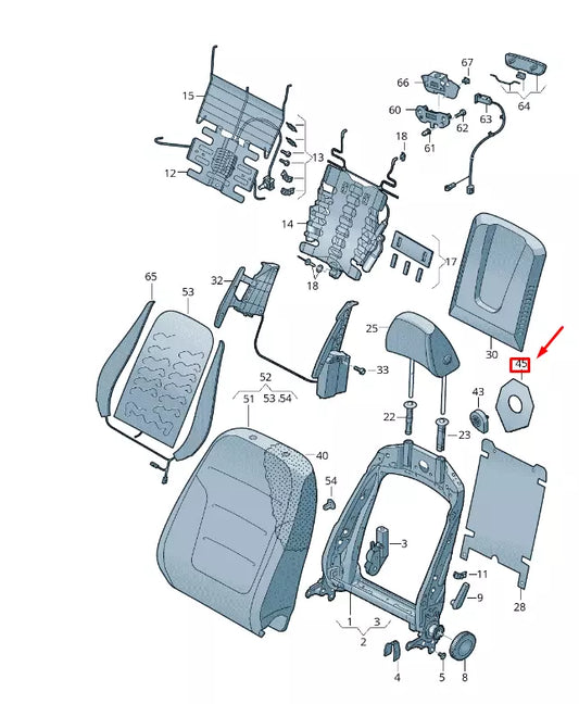 NEW VW TOUAREG 7P MK2 FRONT RIGHT SEAT FLEECE 7P6881387C