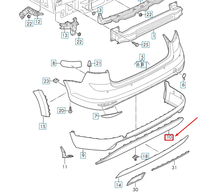 NEW VOLKSWAGEN GOLF 5G MK7 REAR EXHAUST TAIL PIPE DIFFUSER 5GM807568G9B9