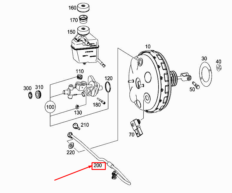 new mercedes-benz slk r172 brake booster vacuum line a1724300829 original