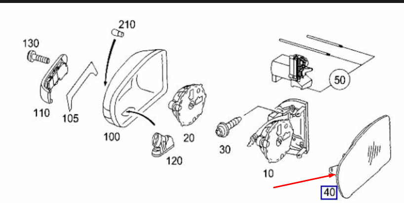 new mercedes-benz c-class w203 left wing mirror glass a2038100121 original