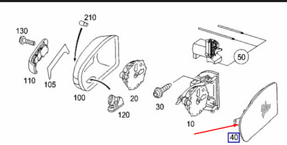 new mercedes-benz c-class w203 left wing mirror glass a2038100121 original