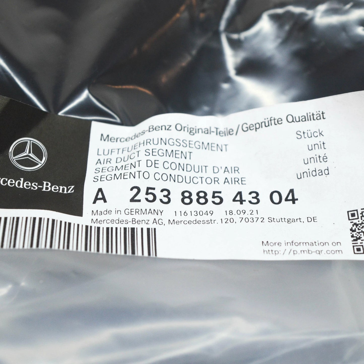 NEW MERCEDES-BENZ GLC X253 AMG LEFT AIR DUCT SEGMENT A2538854304 ORIGINAL