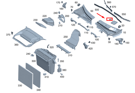 new mercedes-benz eqs v297 water drain cover a2978316400 original