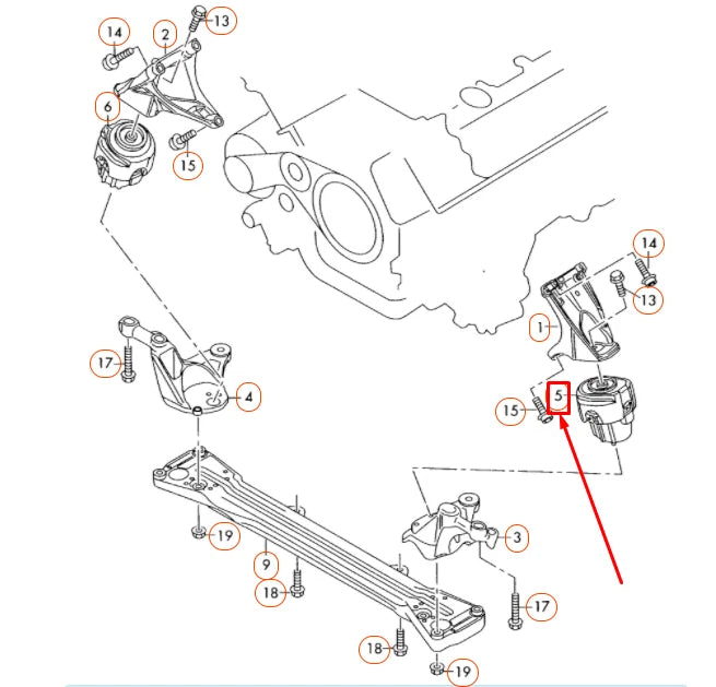 NEW AUDI A6 C6 LEFT SIDE ENGINE ELECTRIC HYDRO-MOUNTING 4F0199379BM ORIGINAL