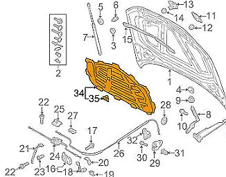 NEW AUDI A3 8V FRONT BONNET HOOD SOUND INSULATION 8V0863825 ORIGINAL