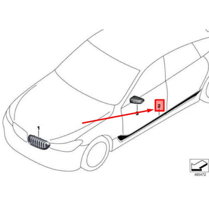 NEW BMW 6 GRAN TURISMO G32 SIDE FOIL APPLICATION TRIM 51142447018 ORIGINAL