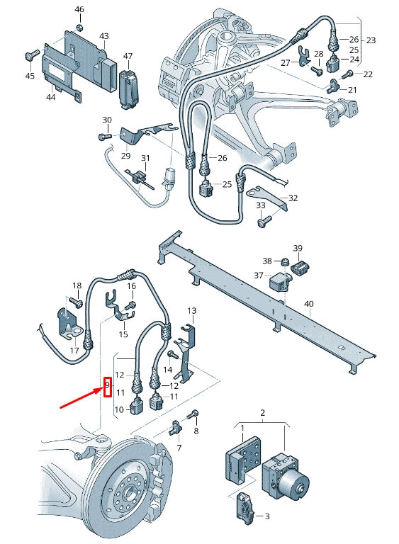 NEW AUDI R8 SPYDER 42 FRONT RIGHT SPEED SENSOR HARNESS 420972252 ORIGINAL