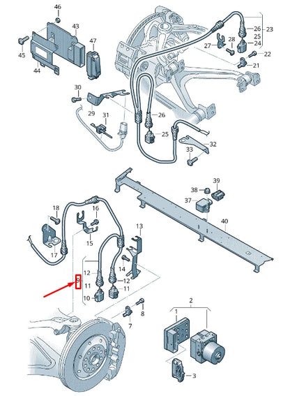 NEW AUDI R8 SPYDER 42 FRONT RIGHT SPEED SENSOR HARNESS 420972252 ORIGINAL