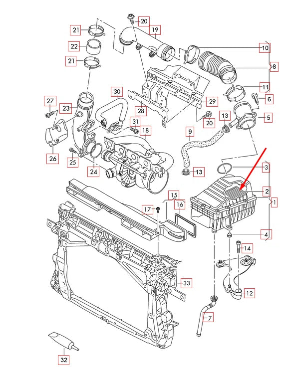 NEW AUDI A3 RS3 AIR FILTER 3Q0129620 2.5 PETROL