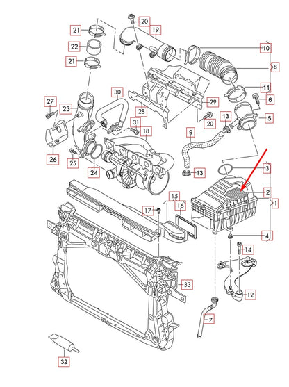 NEW AUDI A3 RS3 AIR FILTER 3Q0129620 2.5 PETROL