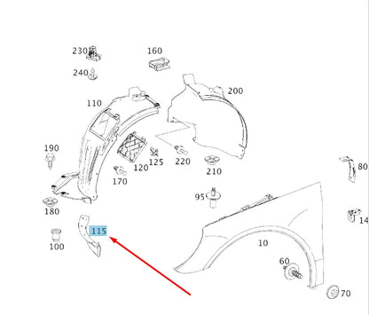 NEW MERCEDES-BENZ R W251 FRONT RIGHT WHEEL ARCH COVER A2518840222 ORIGINAL