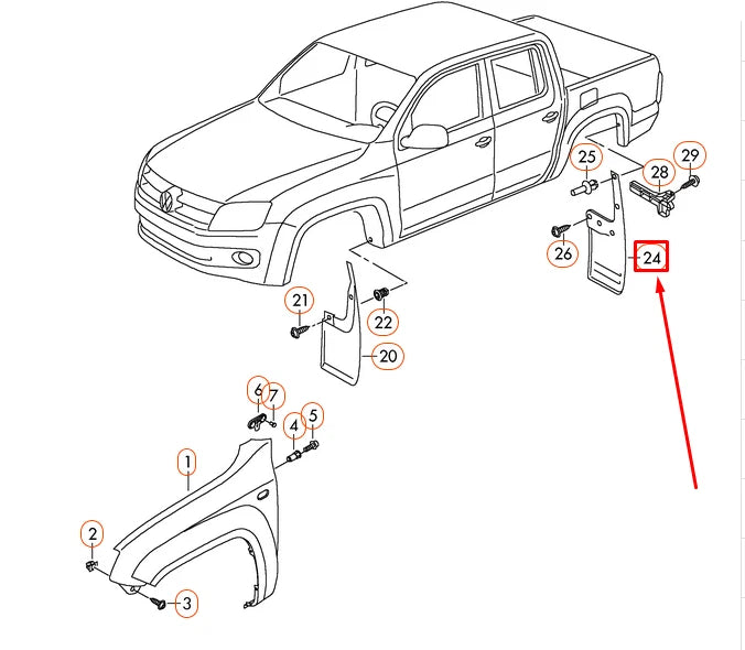 NEW VOLKSWAGEN AMAROK REAR LEFT MUD FLAP 2H0821811F9B9