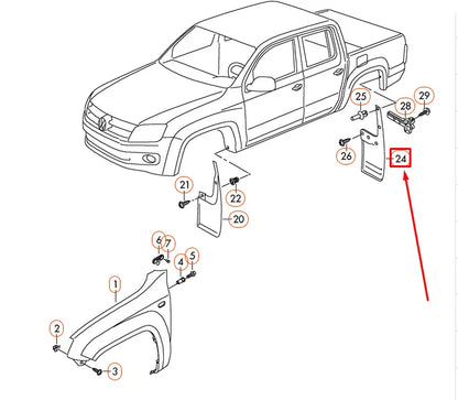 NEW VOLKSWAGEN AMAROK REAR LEFT MUD FLAP 2H0821811F9B9