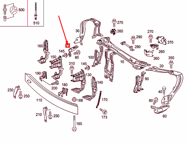NEW MERCEDES-BENZ C W203 FRONT STIFFENING RIGHT BEAM A2036202034 ORIGINAL
