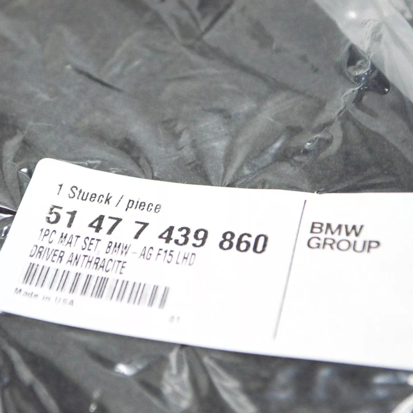 NEW BMW X6 F16 FRONT FLOOR MAT LEFT DRIVER SIDE 51477439860 LHD ORIGINAL