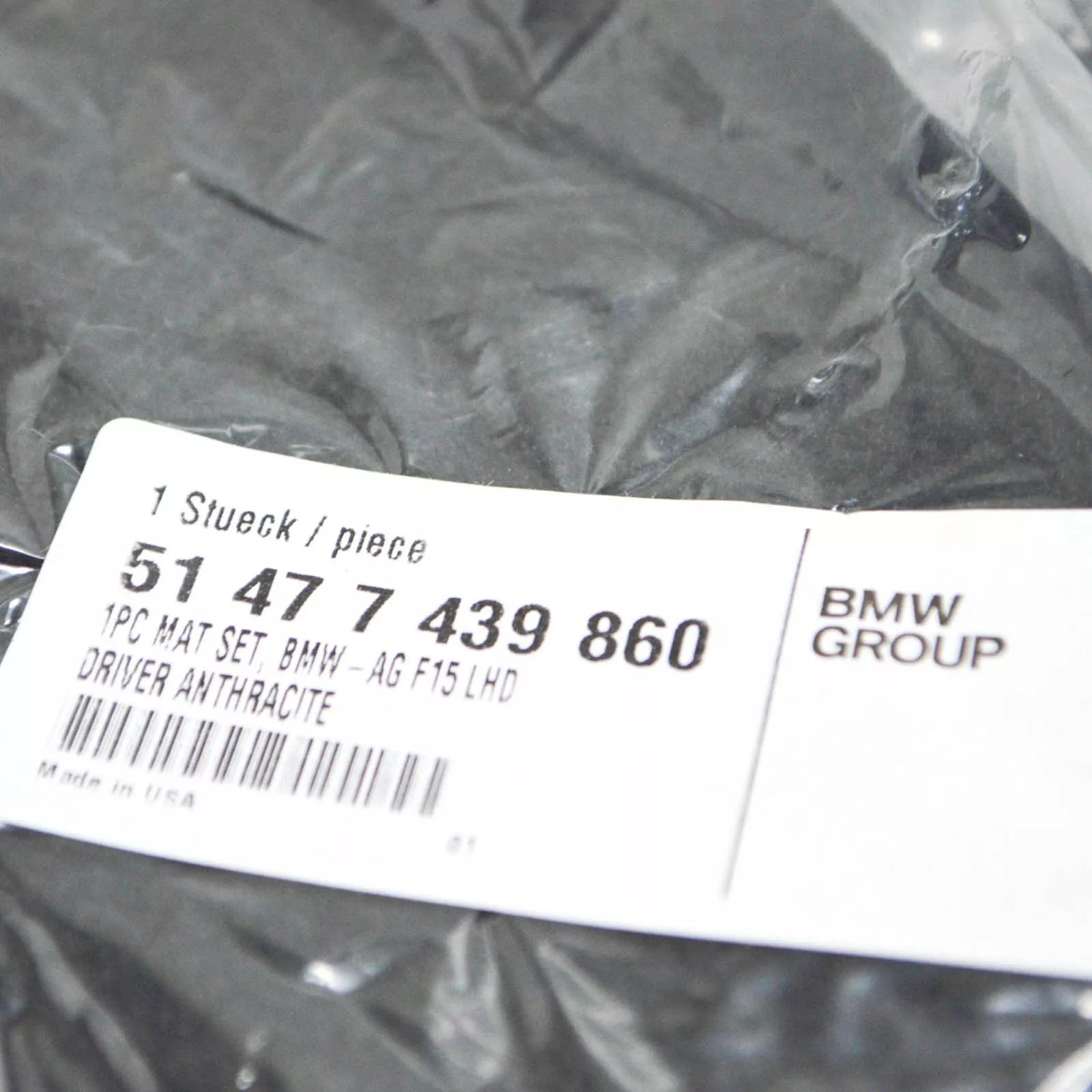 NEW BMW X6 F16 FRONT FLOOR MAT LEFT DRIVER SIDE 51477439860 LHD ORIGINAL