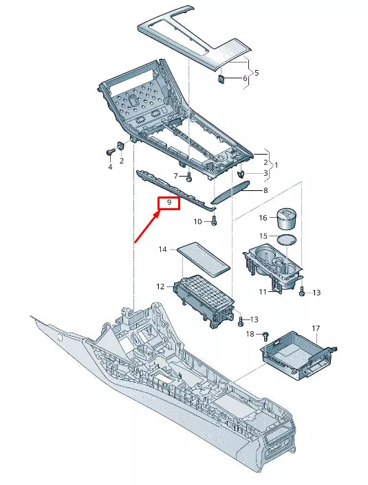 NEW AUDI A6 4A C8 LEFT CONSOLE TRIM PANEL RHD 4K2864147A6PS