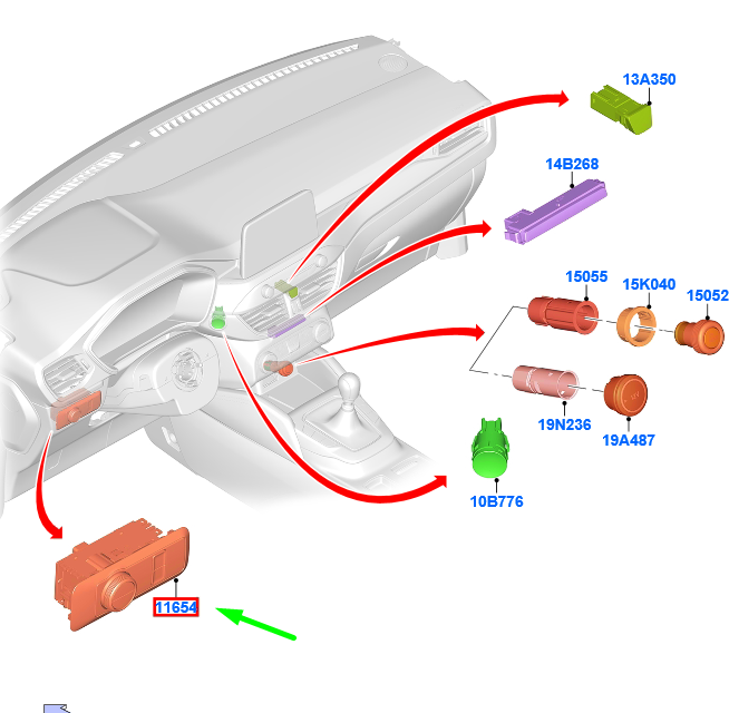 new ford kuga mk3 headlight switch assy 2664761 original