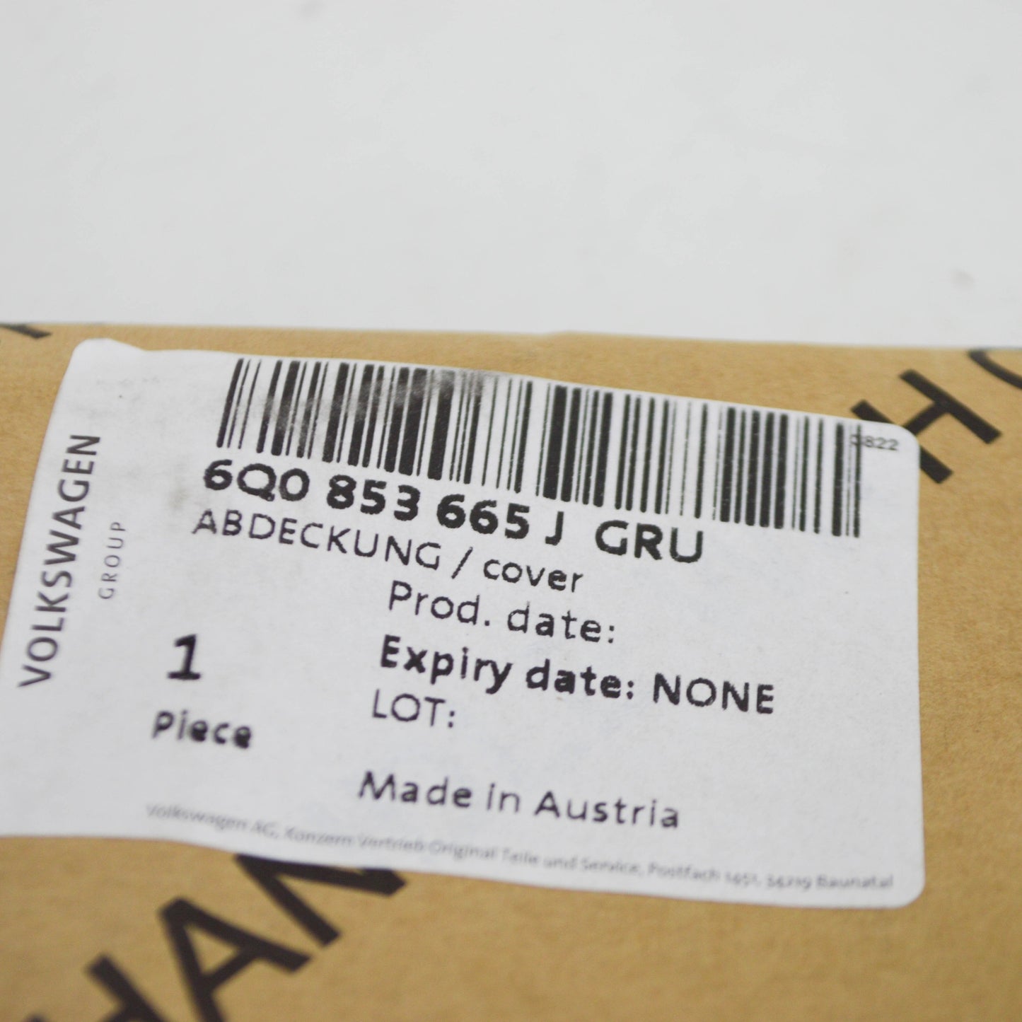 new vw polo 9n rear left jack cover 6q0853665jgru original