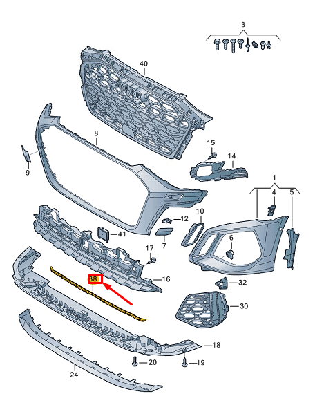 new audi a3 sportback 8y front center bumper air duct 8y08079599b9 original
