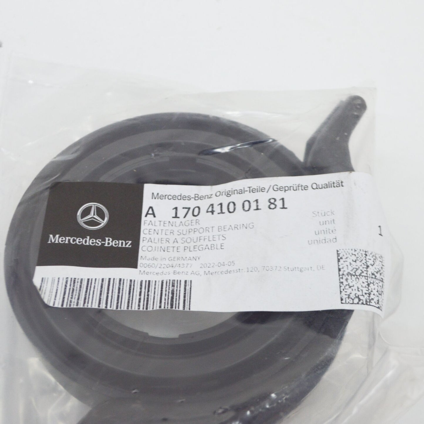 NEW MB CLK C209 PROPELLER SHAFT CENTER SUPPORT BEARING A1704100181 ORIGINAL