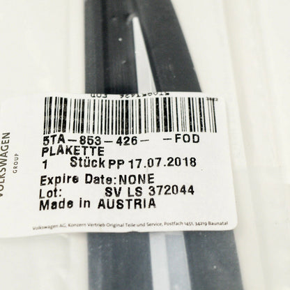 NEW VW TOURAN 5T FRONT RIGHT BADGE SELF-ADHESIVE R-LINE 5TA853426FOD ORIGINAL