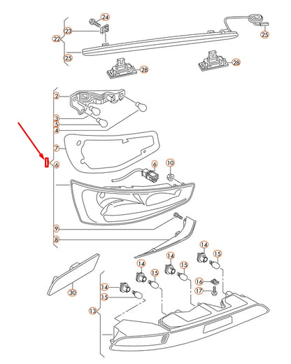 NEW AUDI Q3 8U REAR RIGHT TAIL LIGHT 8U0945094 ORIGINAL