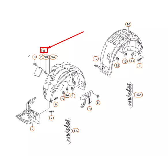 NEW AUDI A6 C7 FRONT RIGHT WHEEL HOUSING LINER 4G0821134D ORIGINAL