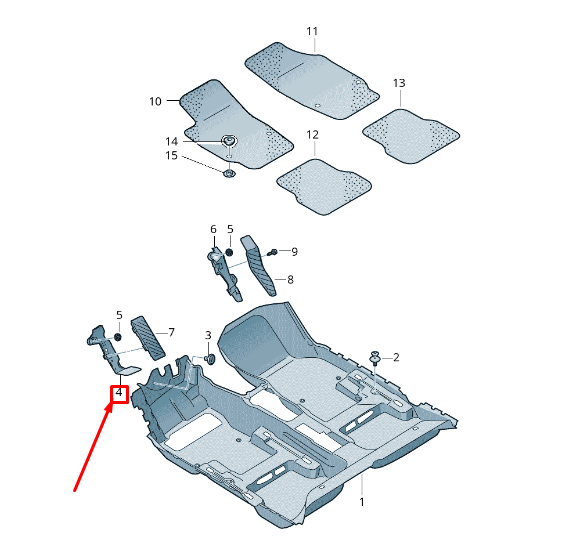 new skoda octavia 5e mk3 footrest cover 5q1864775a original